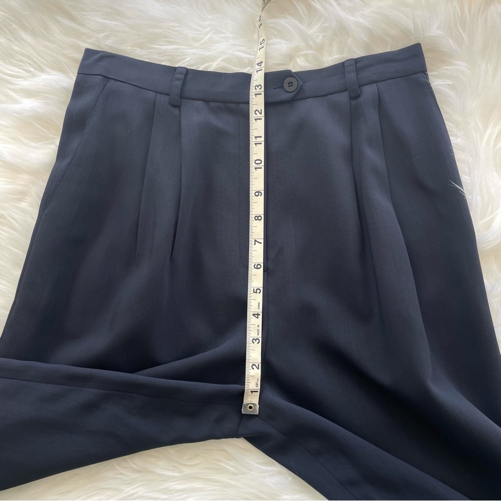 Doncaster High Waisted Wool Trousers/Slacks Navy Blue Size 10 - Picture 14 of 16